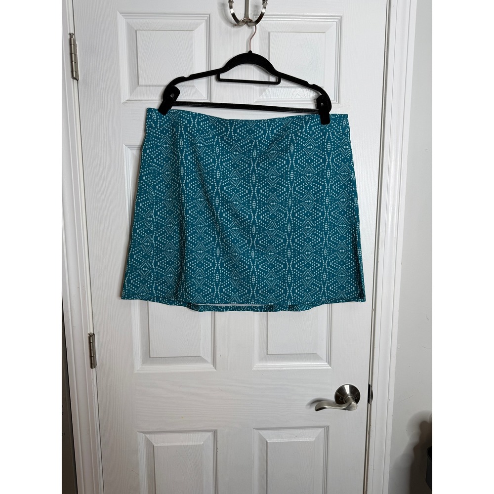 RIP SKIRT Hawaii Wrap Mini Skirt Teal‎ Geometric Print Size XXL